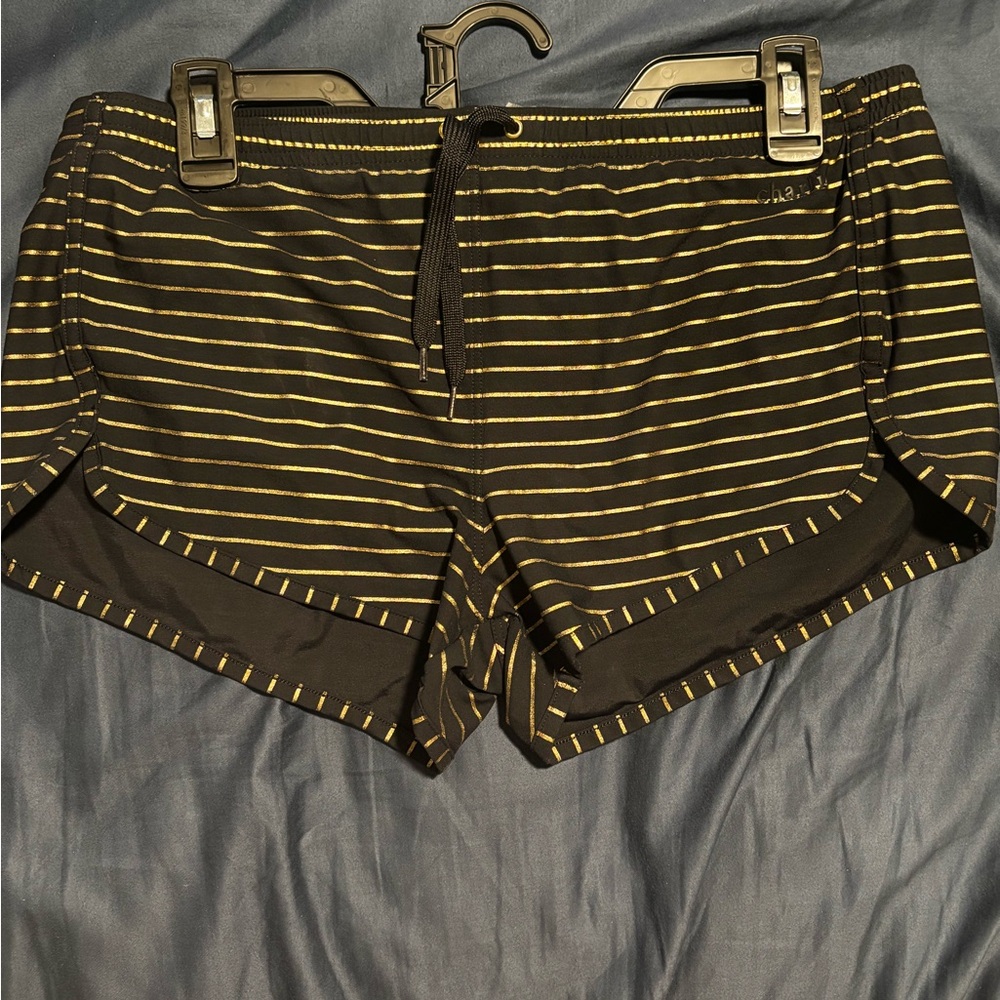 Charlie by Matthew Zink Black and Gold Swim Trunk